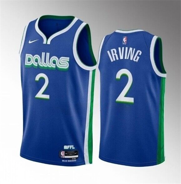 Youth Dallas Mavericks #2 Kyrie Irving Blue 2023/23 City Edition Stitched Basketball Jersey